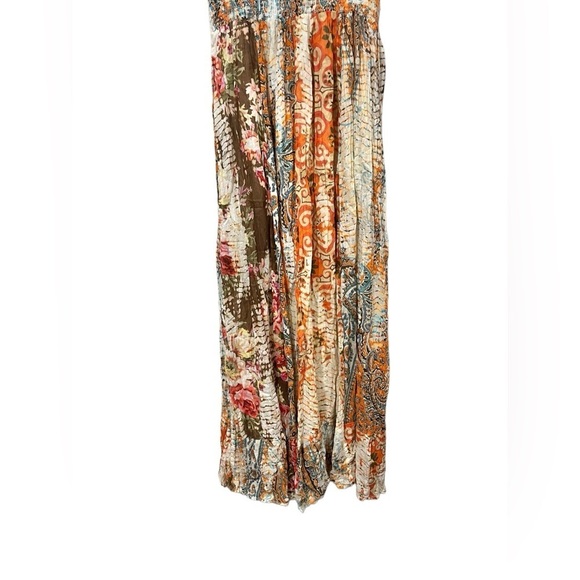 Solitaire Size Small Maxi Length Dress Orange Color all Over Print Summer - Picture 2 of 9